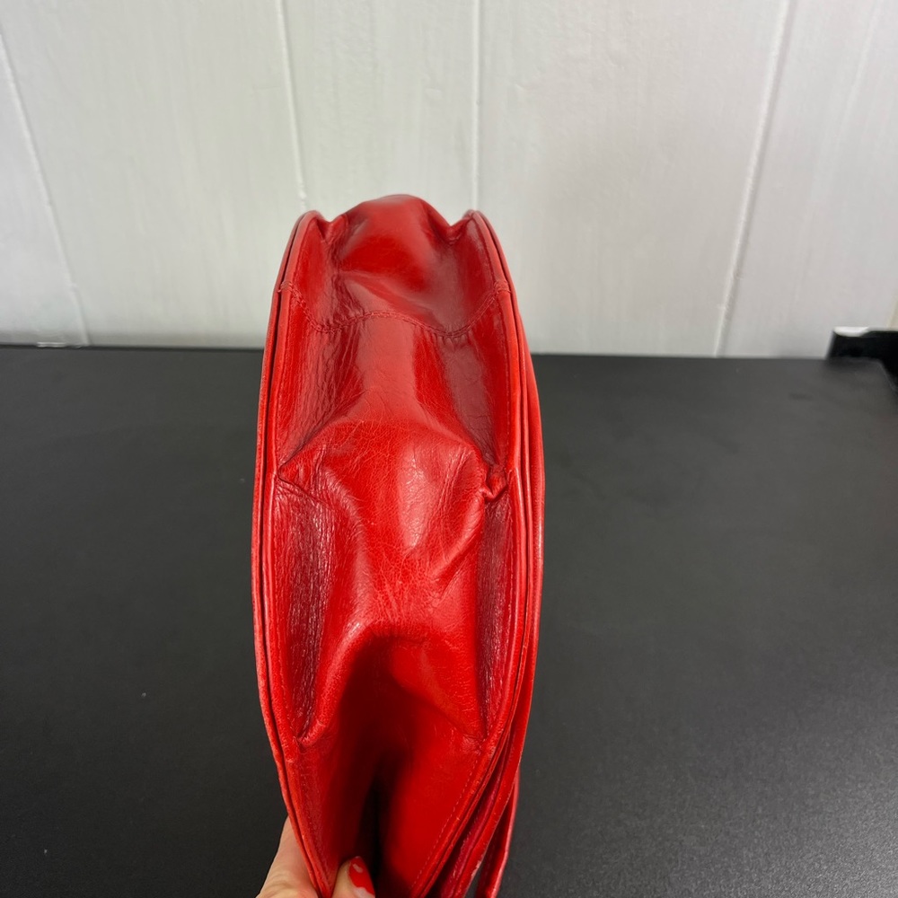 Vintage‎ Stuart Weitzman Red Leather Crossbody Purse - Picture 11 of 13